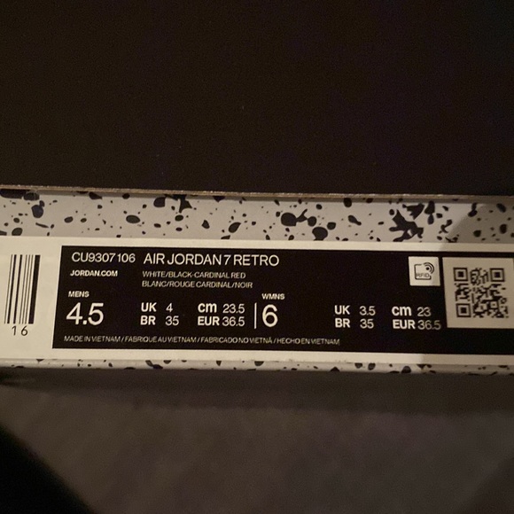 Out of the box - Air Jordan 7 Retro - Cardinals (Men’s/Kids 4.5, Women’s 6) - Picture 8 of 8